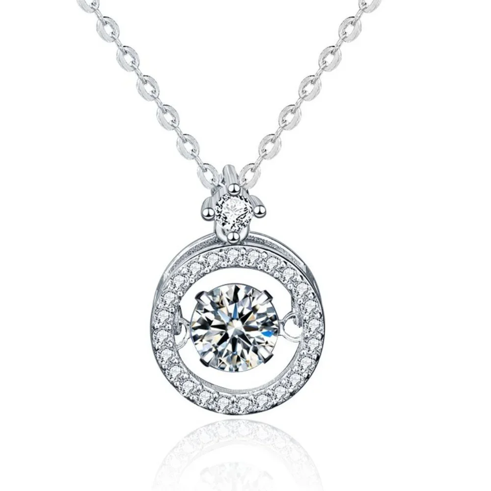 Certified 1/2 ct. t.w. Diamond Moissanite Dancing Necklace NEW - Picture 3 of 9